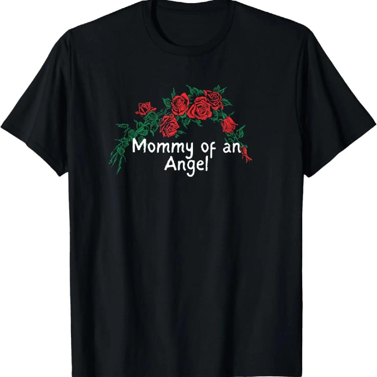 

Funny Red Roses Saying Mommy of an Angel T-Shirt XXXXXL чёрный