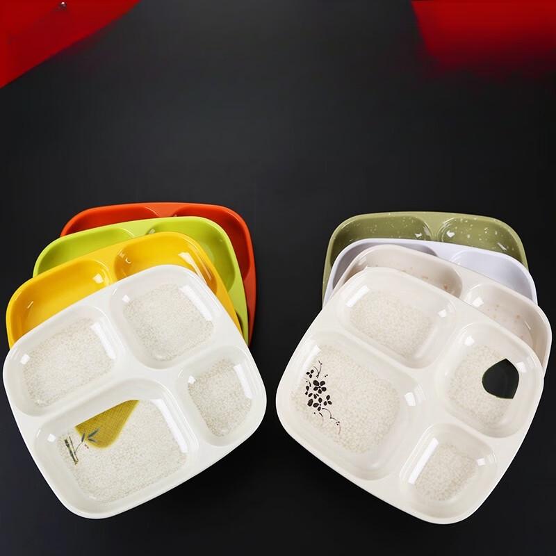Square Four-Compartment Melamine Divided Plate