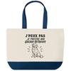 Large Blue Bottom Tote Bag I Can't I Prefer My Golden Retriever I Can't Minimalist | Cotton Canvas 170 G/m² 27 L Pocket