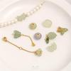Natural Xiu Jade Carved Fish Tail Cat Head Pendant Bead Charm