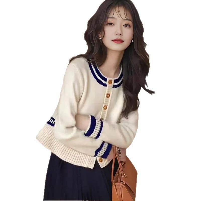 Temperament small word knitted cardigan jacket women's new waist autumn sweater outer top