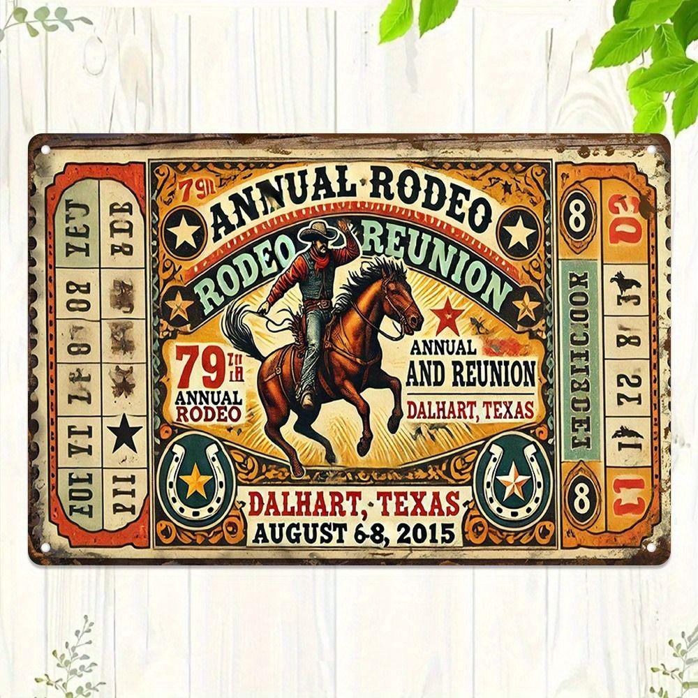 

Cowboy Western Retro Metal Wall Art Sign Home Decor 20x30cm