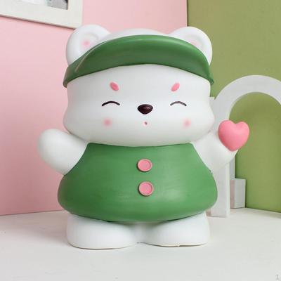 Bear Figurine Statue Piggy Bank Festival Gift, Delicate Animal Canister Jar ,Collectible Money
