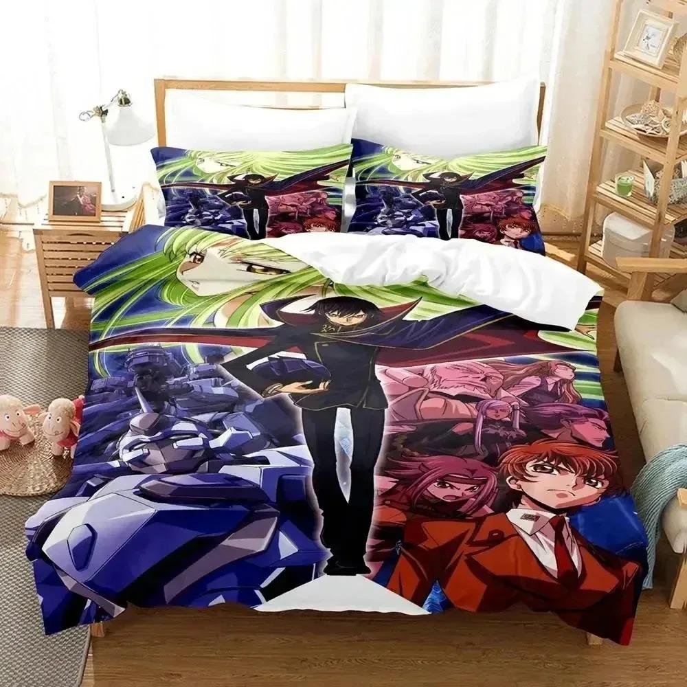 

Anime GEASS C.C. CODE Bedding Set For Bedroom Soft Modern Bedspreads Comefortable Kids Duvet Cover Quilt Cover And Pillowcase 70x133cm 3pcs