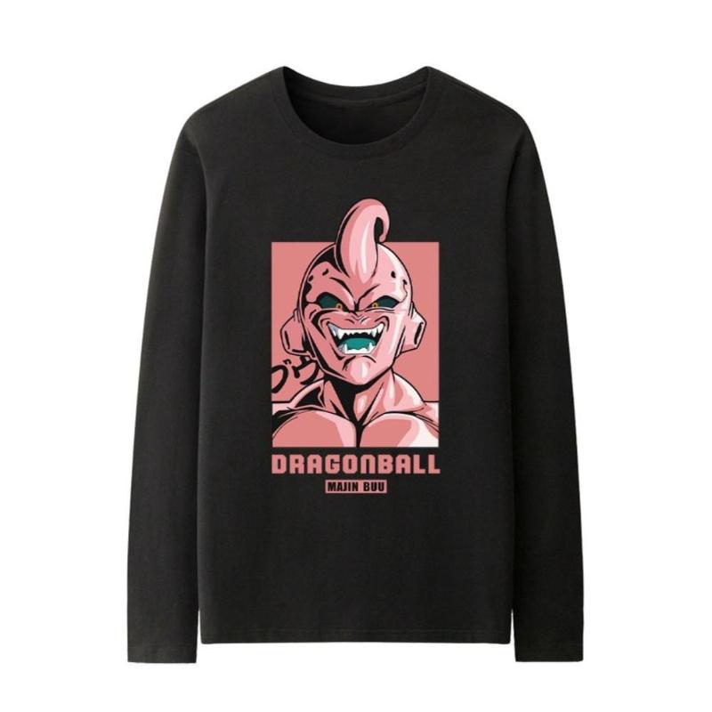 

Dragon Balls Long Sleeve T-Shirt, Solid Color, Ribbed Cuffs, Breathable & Comfortable, Daily Essential XXL чёрный