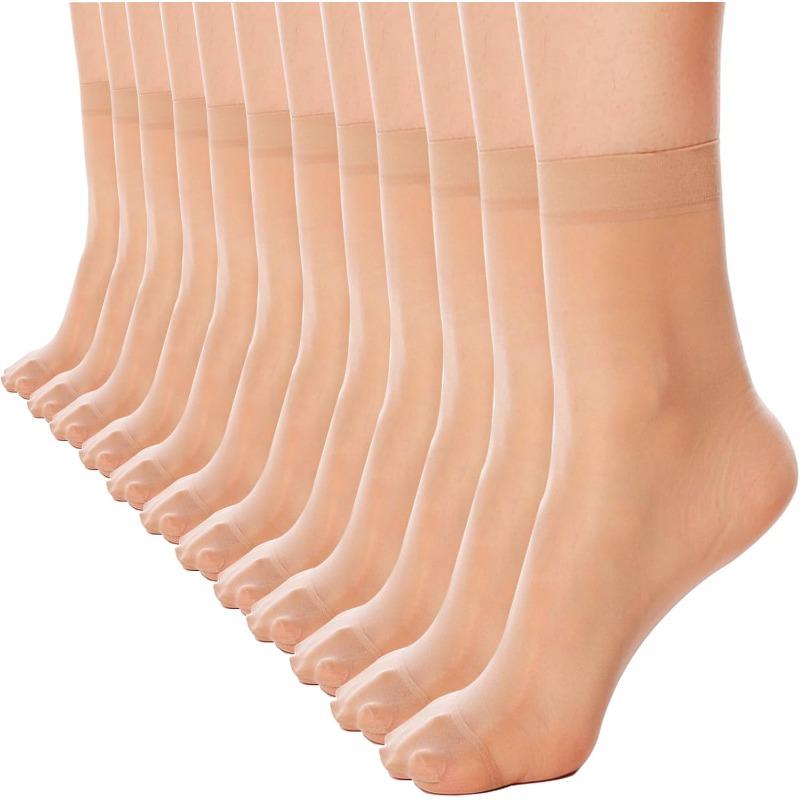 

Socks 12 Pairs Women Solid Color Summer Lightweight Skin Friendly Versatile Fashionable Socks Comfortable Mid Length Socks M