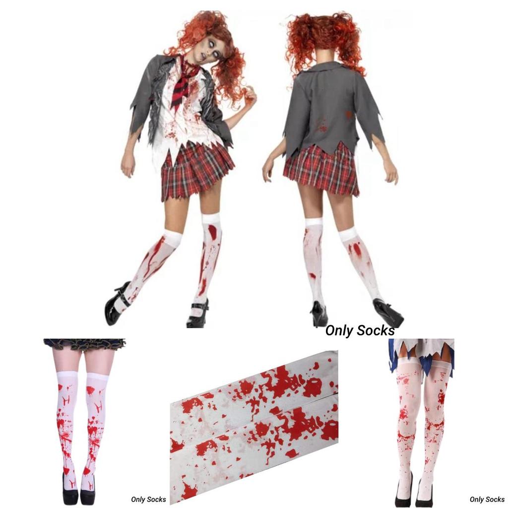 Halloween Costume Accessories Blood Stockings For Dress Up As Black Widow