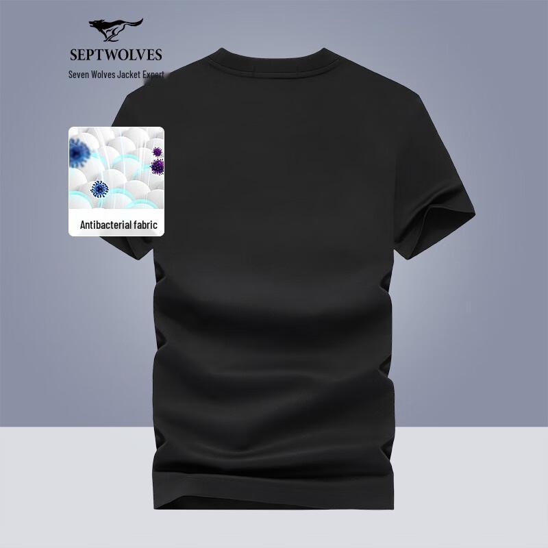 

SEPTWOLVES Мужская антибактериальная футболка с принтом, короткий рукав, 7A 180/96A