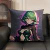 O-One Punchh Man Tatsumakii Cushion Cover Natural Linen Organic Fabric Double-Sided Printing Sofa Home Decor Gift Pillow Case