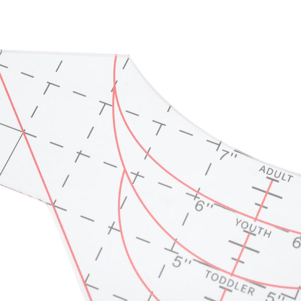 Transparent T-Shirt Ruler Neckline Alignment Garment Sewing Ruler Apparel Pattern Making