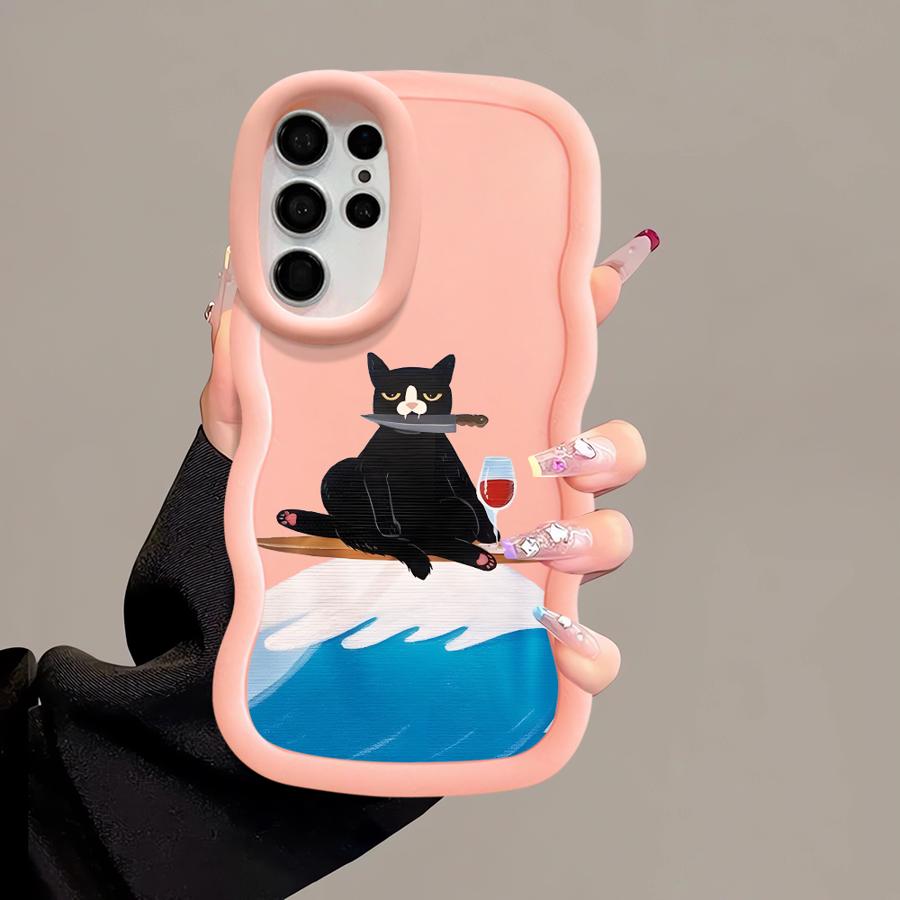 Cartoon Cat Soft Phone Cover Case for Samsung Galaxy S21 S20 FE A25 S25 S22 Ultra S24 A26 S23 Plus A54 A35 A34 A55 A24 A36