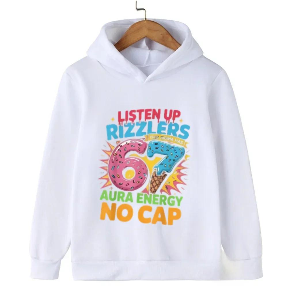 Spring Autumn 67 Children's Hoodie Kids Casual Boys Girl Pullover Fashionable and Funny Comfortable Sweatshirt Hoodies Coat