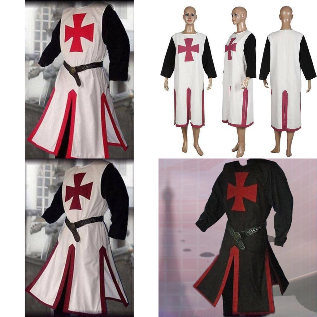 Stylish Medieval Templar Knight Crusader Surcoat Outfit Cosplay Costume