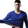 Men's V-Neck Long-Sleeve Ice Silk Warm Base Layer Top