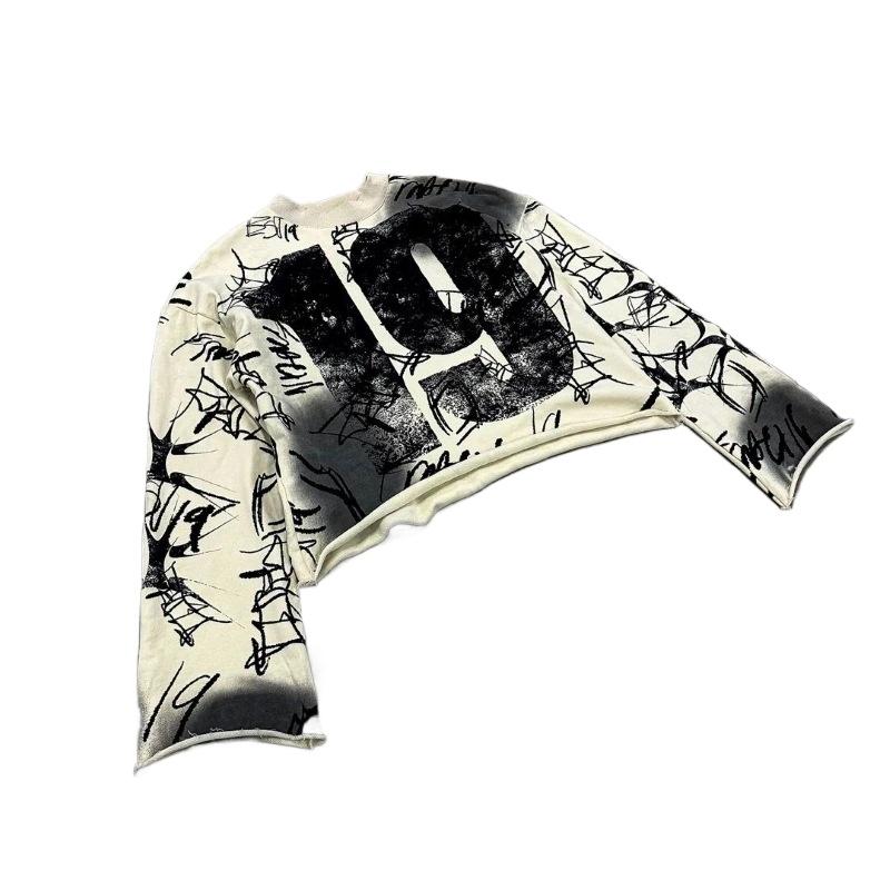 

Унисекс Y2k Oversize Goth Hip Hop Street Print Digit Graphic Футболки Одежда Harajuku Vintage Casual Shirts M