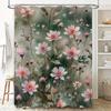 Rosa Blumiges Duschvorhang Modernes Aquarell-Design Für Badezimmer-Dekoration Anpassbare Größe (180X245Cm) Kostenloser Versand Weltweit Pro