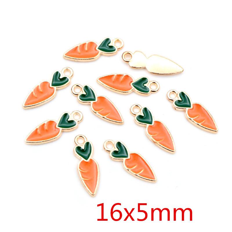 

10pcs/lot Fruit Enamel Metal Charms Apple Orange Carrot Pendant for DIY Necklace Bracelet Jewelry Making Findings Supplies