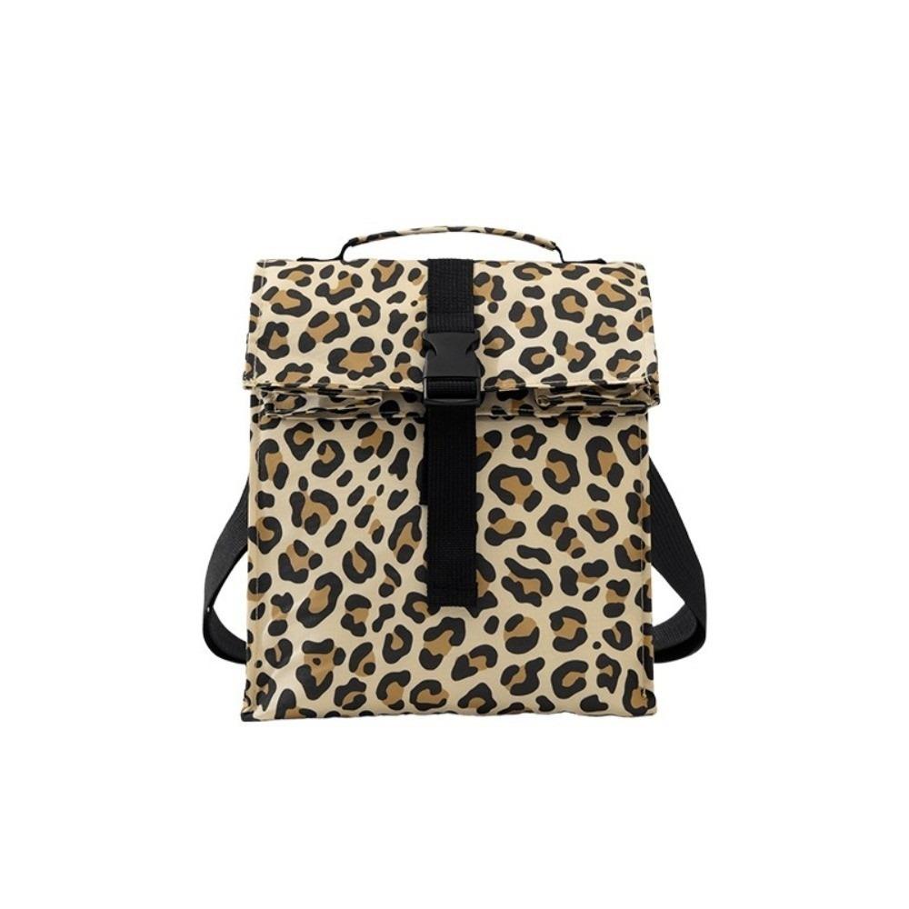 Flip Top Leopard Print Insulated Lunch Bag Leakproof Thermal Cooler Bag Thermal Lunch Box Work