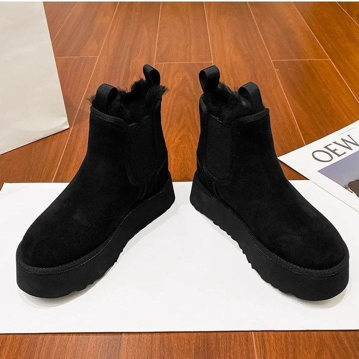 

Женские зимние легкие теплые дутые сноубутсы на толстой подошве, нескользящие, износостойкие, повседневные кроссовки, хлопковые ботинки 39 чёрный