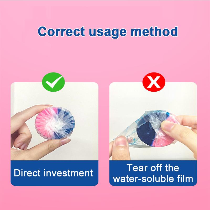 Toilet Bowl Cleaner Drain Tank Rose Fragrance Tablet Freshener Deodorization Stain Remover House Bathroom Cleaning Agent Product