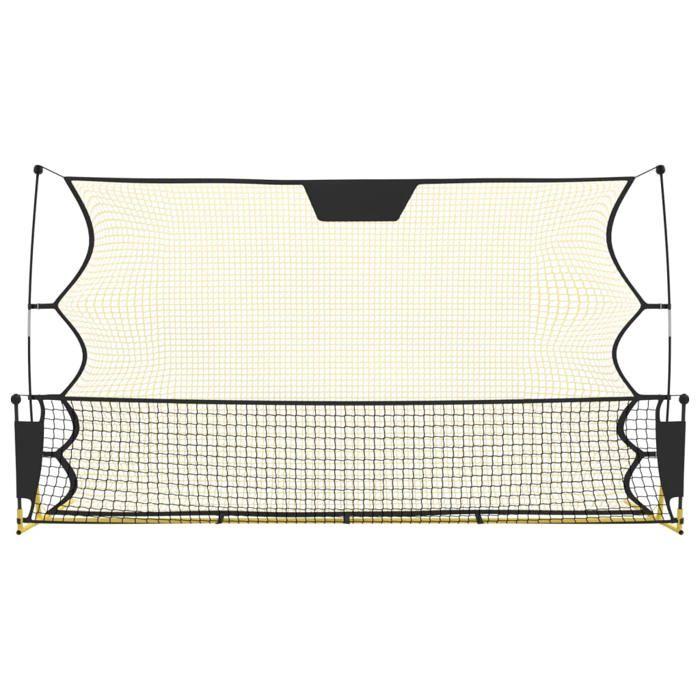 VidaXL Filet de rebond de football noir/jaune 183x85x120 cm polyester, filet, filet de sport, équipement de football 93760
