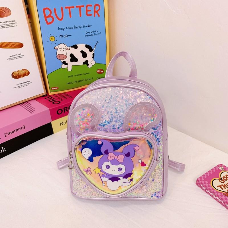 Cartoon Anime Cute Boys And Girls Backpack Kindergarten Baby School Bag Fashion Sequins Children'S Backpack
