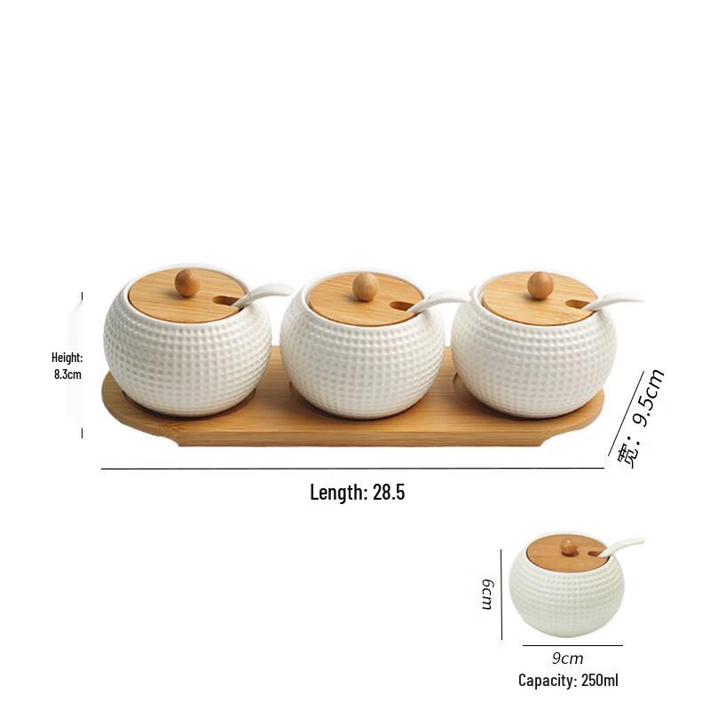 

Банки для приправ с бамбуковой крышкой LISM (Набор из 3 шт.)