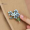 Dainty Flower Badge Forget Me Not Brooch, Alloy Blue Floral Lapel Pin, Memorial Enamel Unique Jewelry for Daily Wear Brooch Pin Coat, Dress,