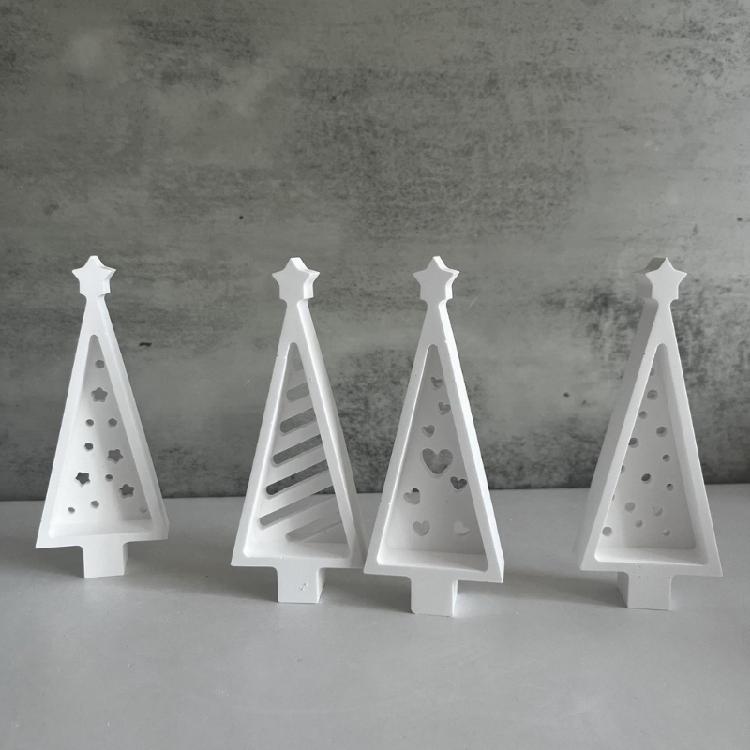 Handmade Christmas Tree Shape Frame Mold Sturdy Silicone for Epoxy Resin Craft Portable for Home and Event Decoration