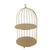 Bird Cage Cosmetic Organizer Gold Space Saving Iron Unique Multifunctional Birdcage Makeup Display