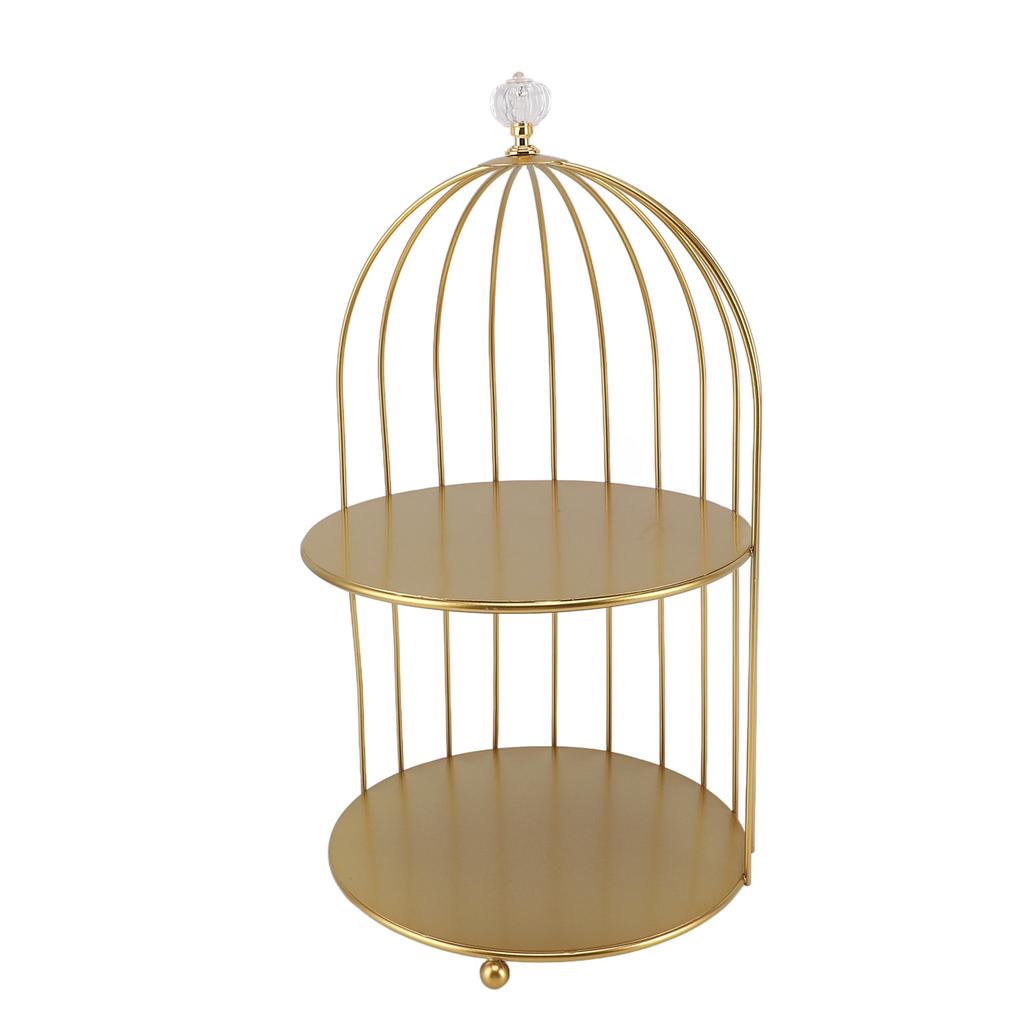 Bird Cage Cosmetic Organizer Gold Space Saving Iron Unique Multifunctional Birdcage Makeup Display