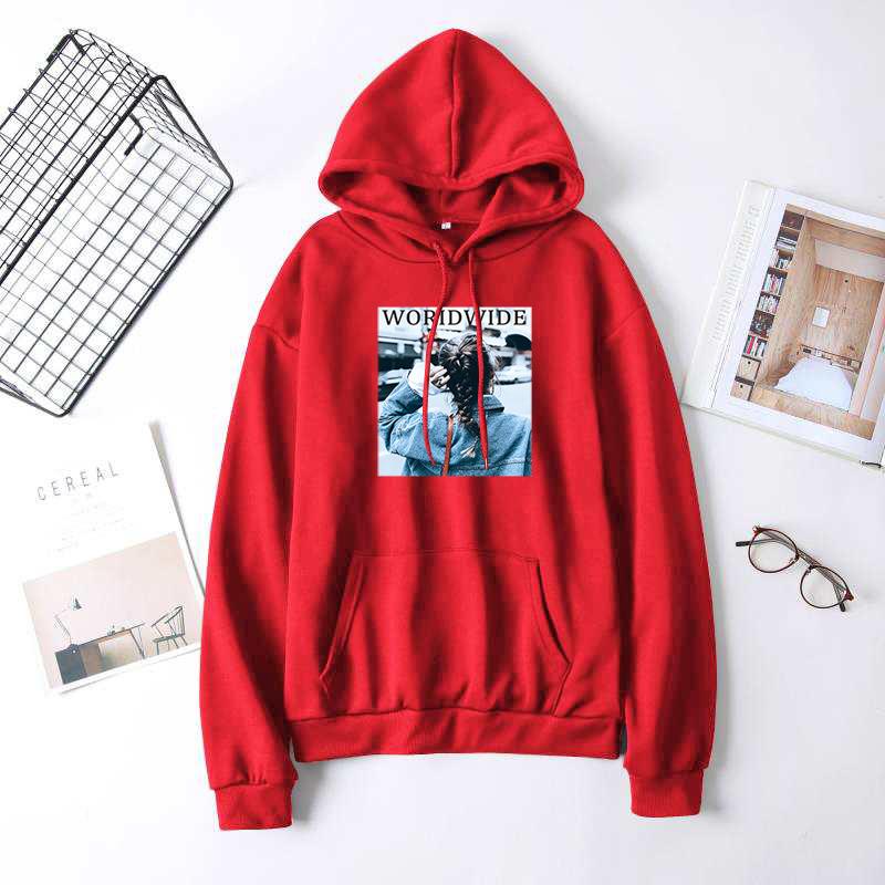 Hettegenser med trykk og lange ermer for kvinner for høsten Dame Løs Casual Hettegenser Pullover Topper