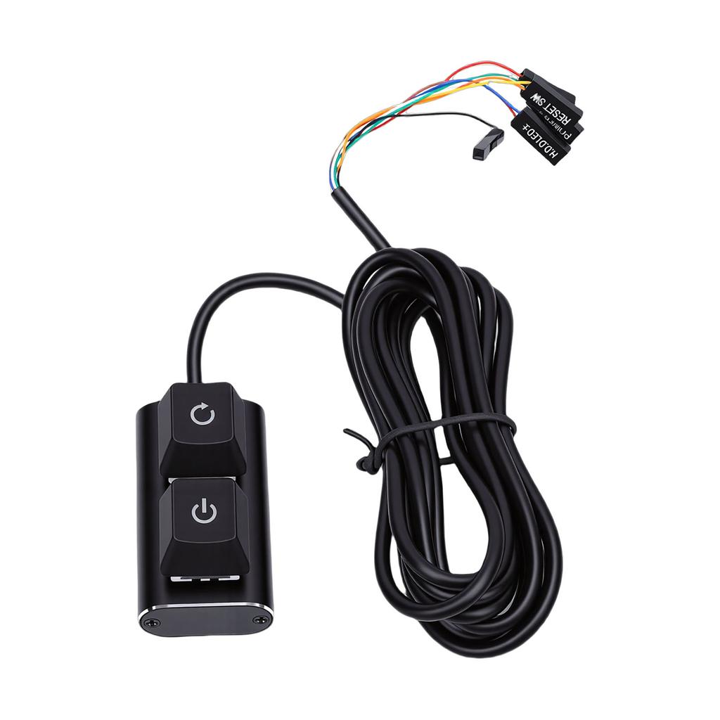 Desktop Computer Power Switch External PC Power Button Extension Cable with On Off Reset Switch for Computer Motherboard