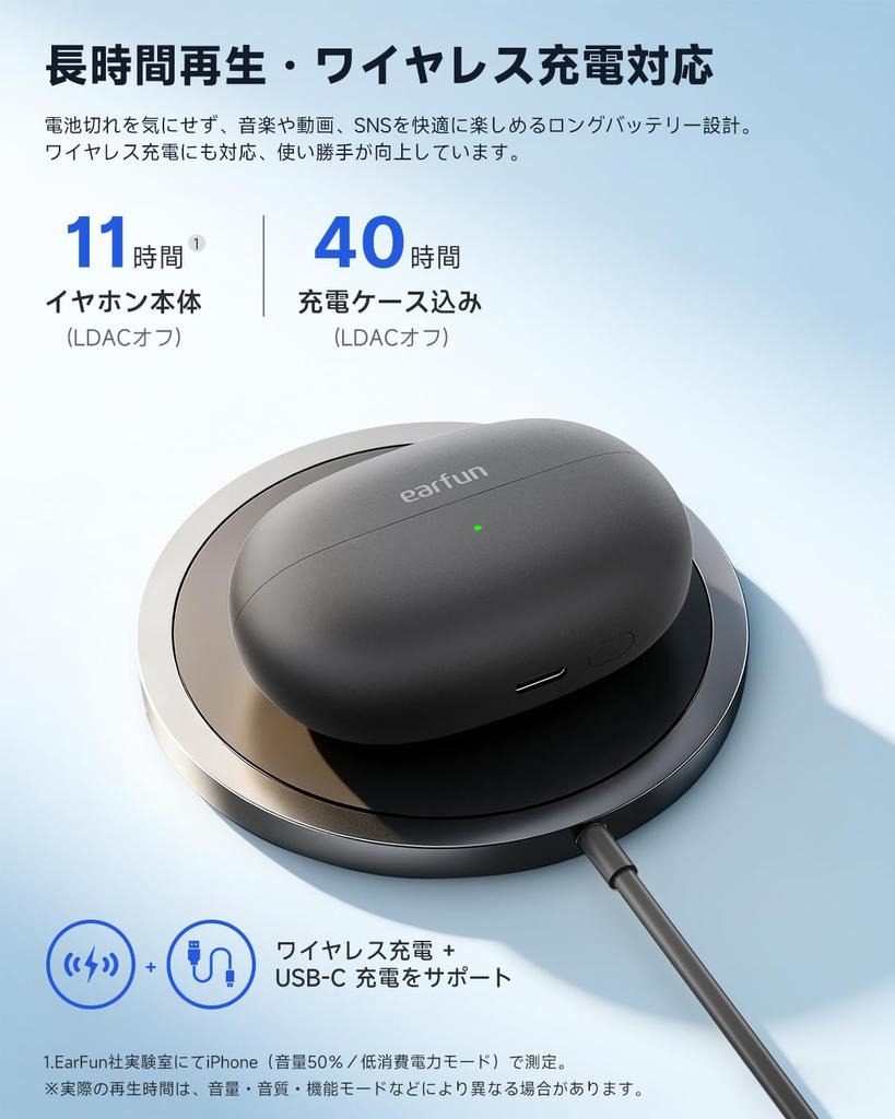 EarFun Clip 2 Kolczyki do uszu Słuchawki Bluetooth z powłoką tytanową Obwód magnetyczny Czyste do 40 godzin Pyłoszczelne słuchawki - 6.0/Kompatybilne z LDAC/Hi-Res