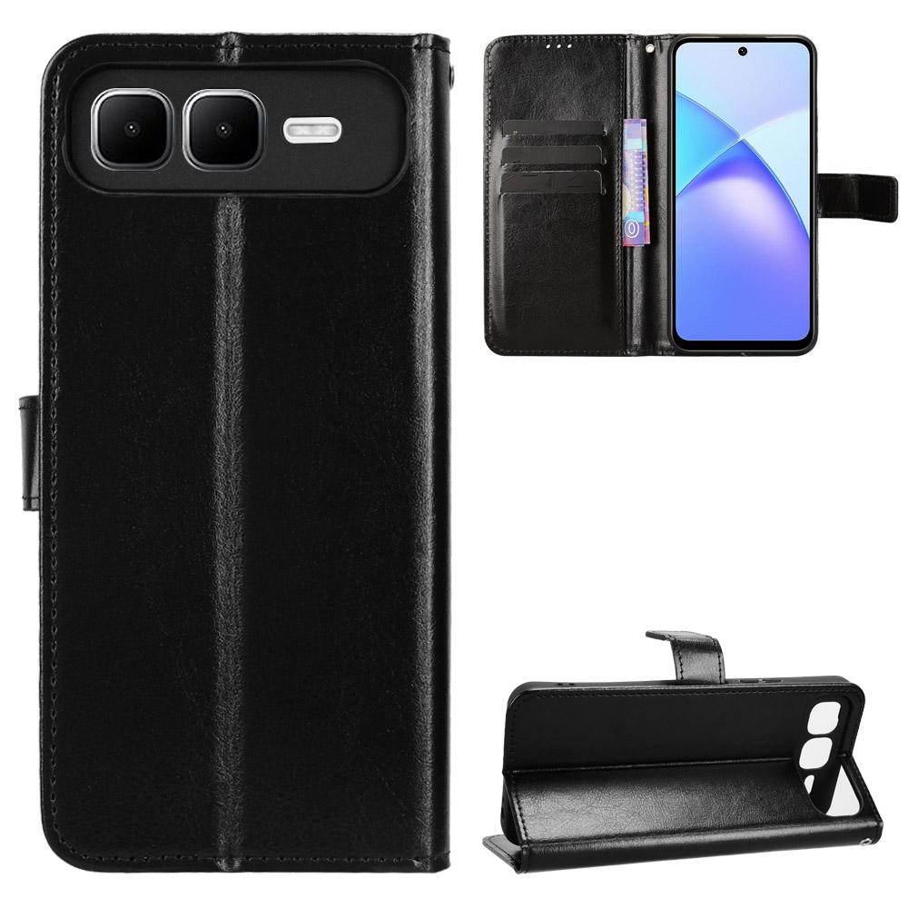 

Флип-чехол для Infinix Smart 10 Plus из ПУ кожи, полная защита корпуса с [блокировкой RFID], противоударный, прочный, ретро чехол для телефона for Infinix Smart 10 Plus чёрный