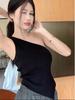 Pure Desire Spicy Girl One-Shoulder Irregular Sleeveless Tank Top - Summer Slimming Inner Wear for Women