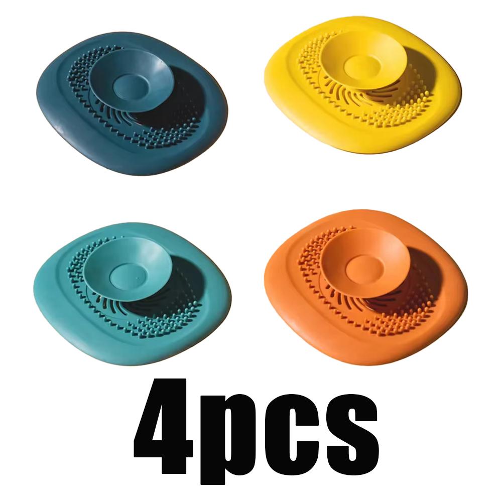 1/4pcs Kitchen Sink Plug Filter Drain Cover Stopper Sewer Deodorizing Pad Cover Insect Proof Floor Drain For Bathroom Waterway