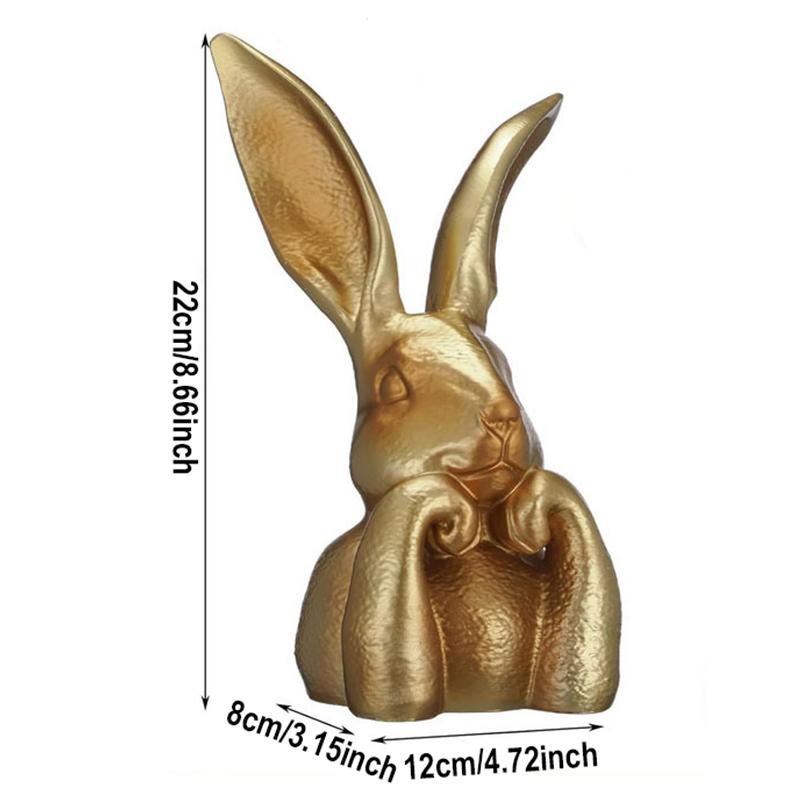 

Gold Rabbit Decor Spring Gold Rabbit Sculpture Cute Bunny Table Centerpiece For Home Holiday Party Shelf Dining Table Mantel