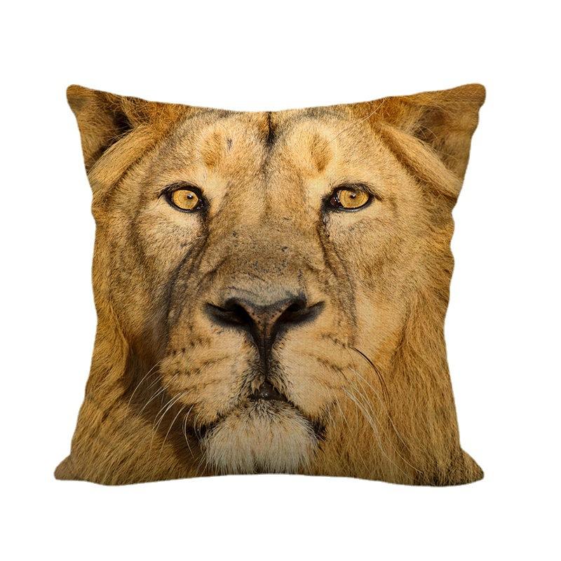 Wild Animals: Lions, Tigers Digital Printing Short Plush Pillow Covers For Car Sofa Office Cushion Cover Home Goods 60X60Cm