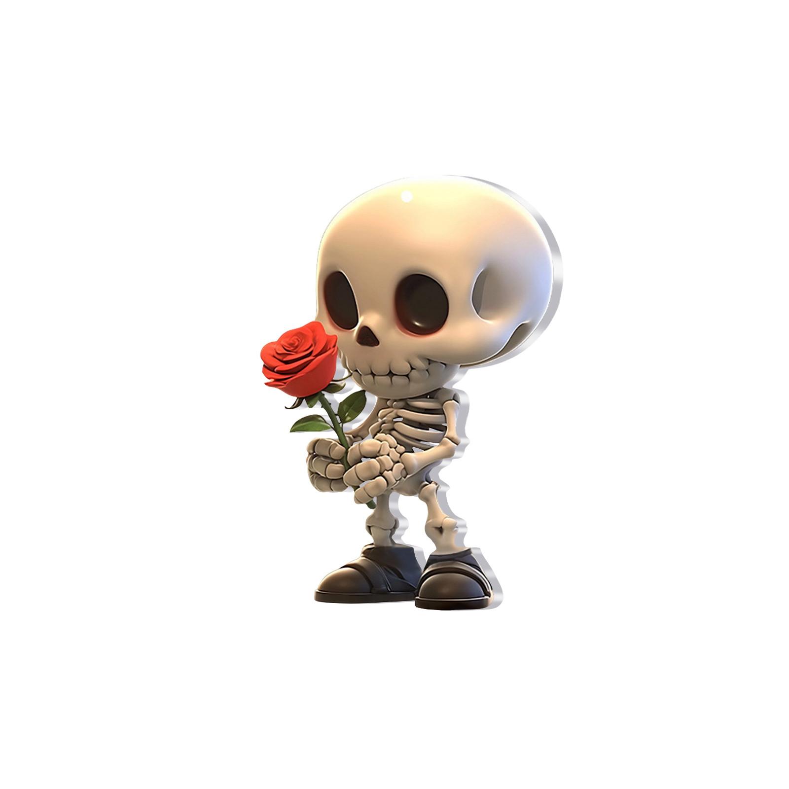 

Подвески на зеркало заднего вида автомобиля Черепа, 2D Акриловые Черепа Пара Хэллоуин Автомобильные Украшения, Забавные Подвески-Скелеты Украшения Декор Зеркала Заднего Вида Автомобиля One Size