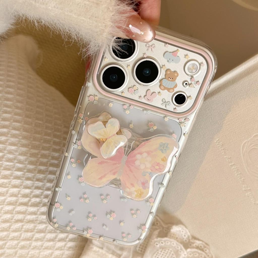 Creative Butterfly Floral Phone Case for iPhone 16, iPhone 17, and iPhone 17 Pro Max