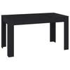 Vidaxl Dining Table, Black 140X74.5X76 Cm, Wood-Based Material