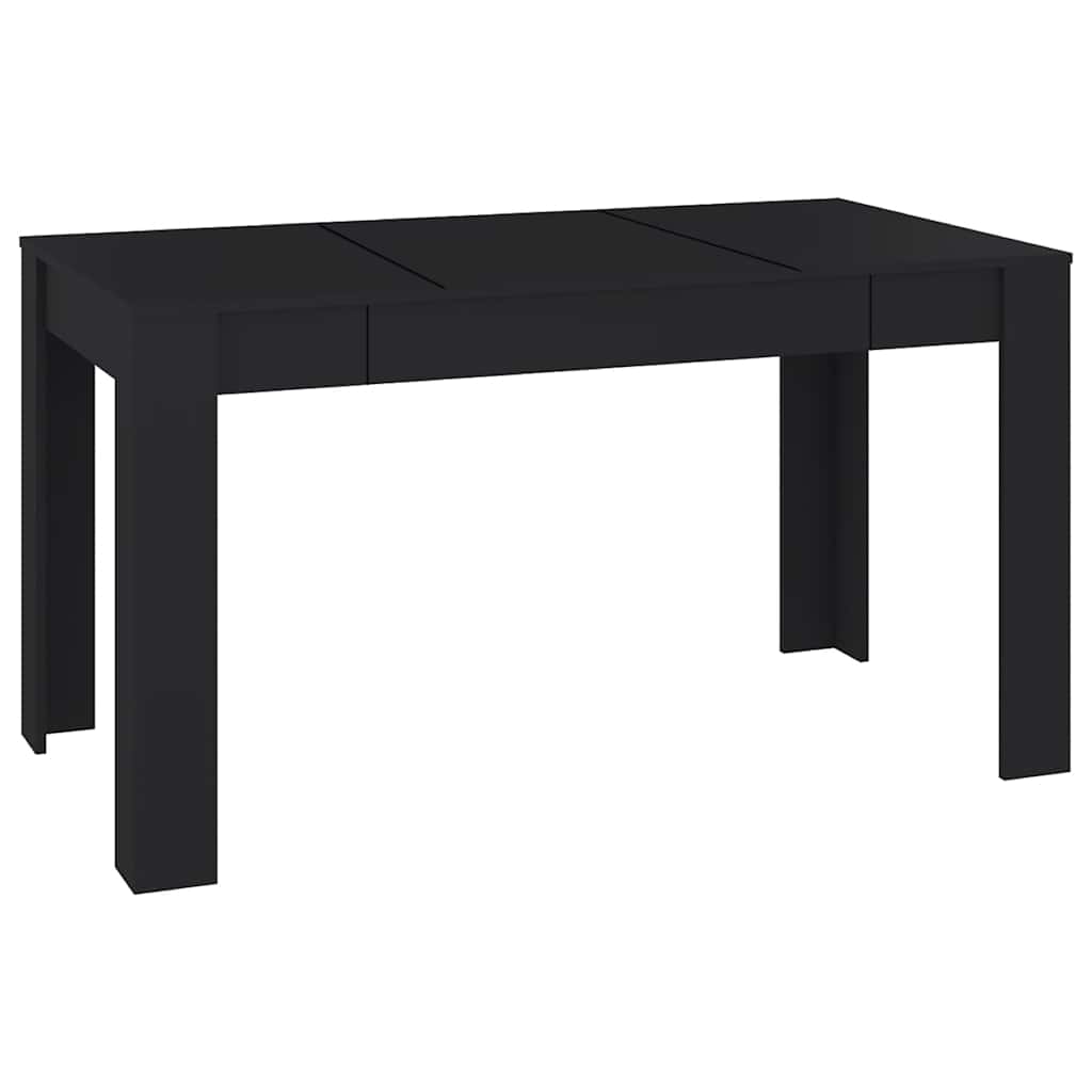 Vidaxl Dining Table, Black 140X74.5X76 Cm, Wood-Based Material