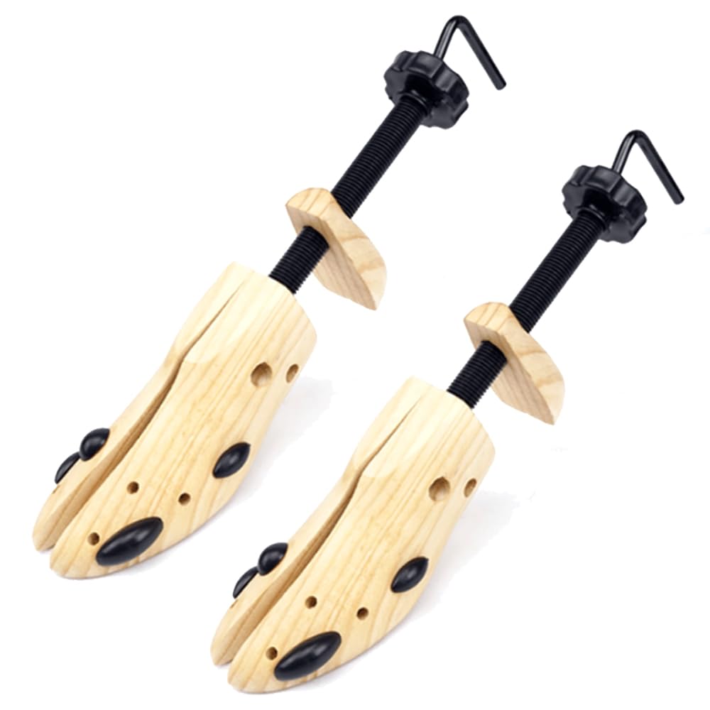 KISSOS Shoe Shoe Shoe Shoe Shape Prevents Shoes from Protects and Wooden L Stretcher, Fitter, Keeper, Tree, Moving, Stores, Adjustable, Unisex, (Size