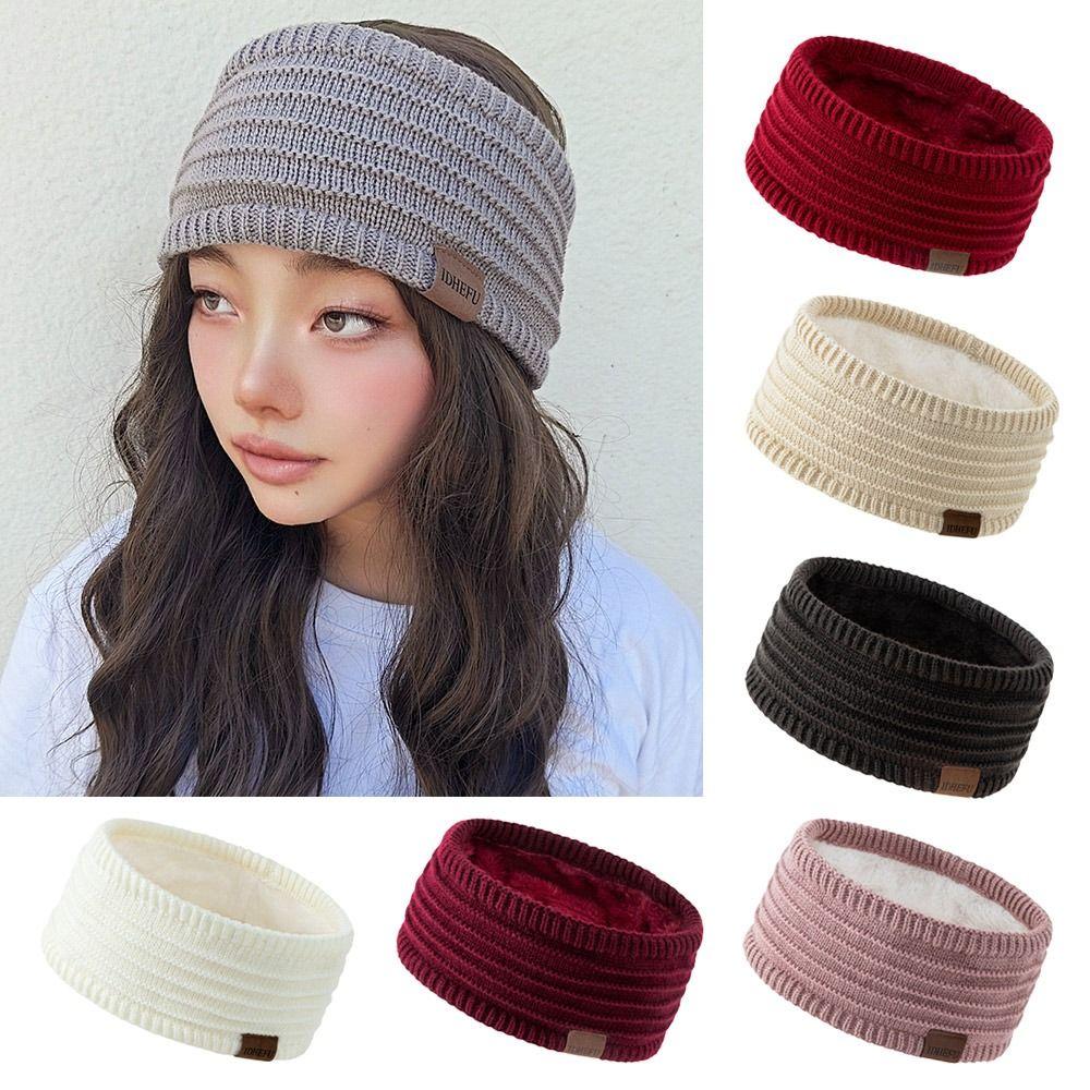 Warm Knitted Headbands Fleece Lining Hair Band Fashion Headscarf Girls