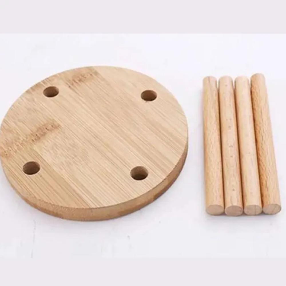 Bamboo Wooden Cup Storage Rack Creative Round DIY Household Cup Holder For Disposable Paper Cup Counter Desktop Storage Rack