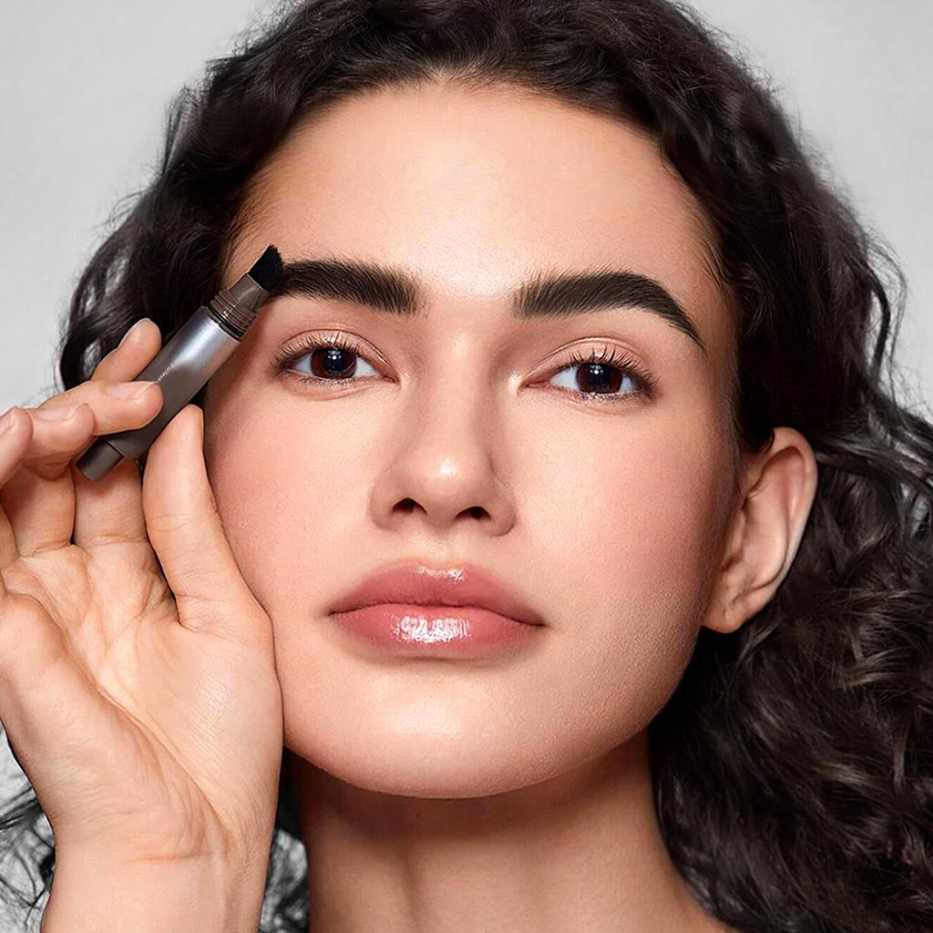 Boobeen Browfection Angled Brush & Dip, Waterproof Liquid Eyebrow Brush, Long-lasting Brow Pencil for Beginners, Easily Creates Realistic Brows
