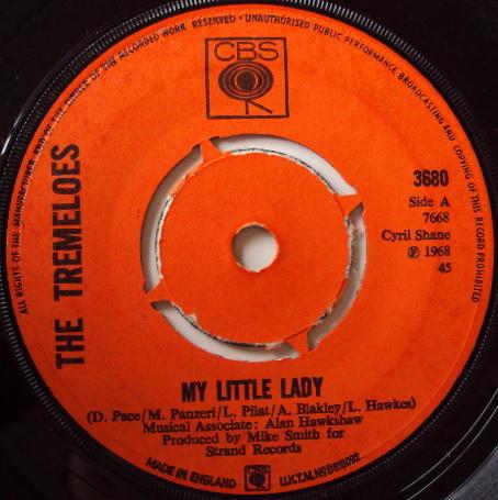 

7inch Record TREMELOES - My Little Lady 3680 CBS 1968 UK Rock Used