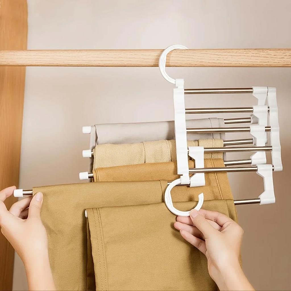 5 v 1 Úspora místa Věšák na kalhoty Skládací Věšák na ručníky a kravaty Multifunkční Stojan na oblečení Kalhoty Organizér do šatní skříně Úložný prostor