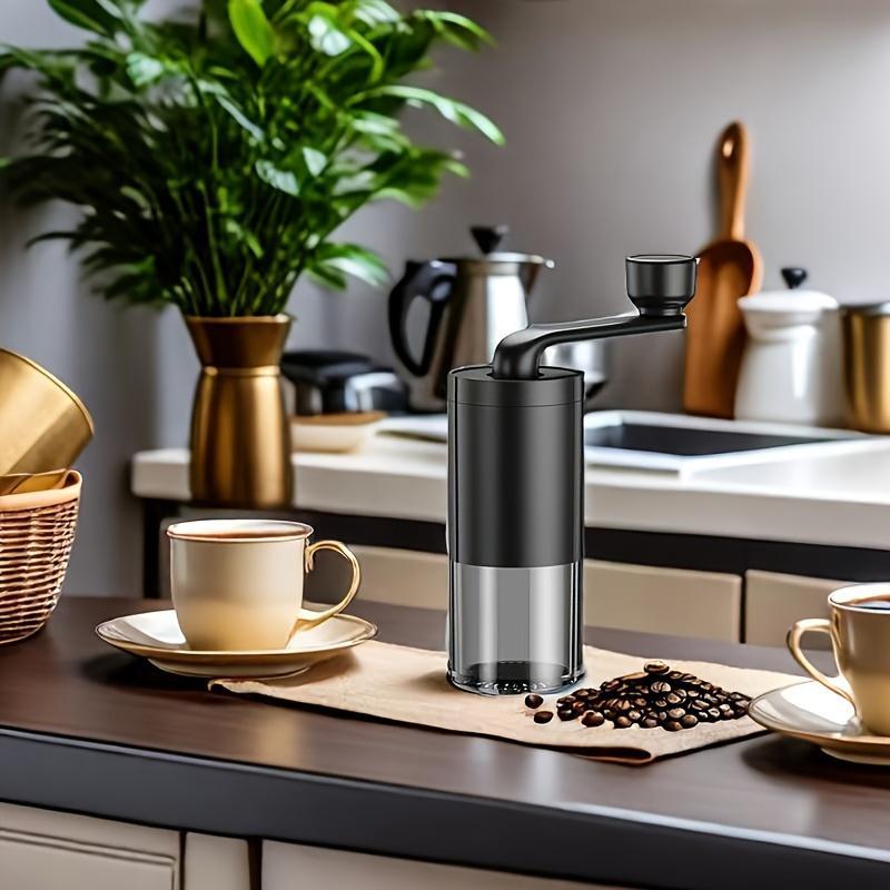 Portable Manual Coffee Grinder with Adjustable Ceramic Core - Perfect for Office, Travel, and Camping Stainless Steel and ABS Hand Crank Mill